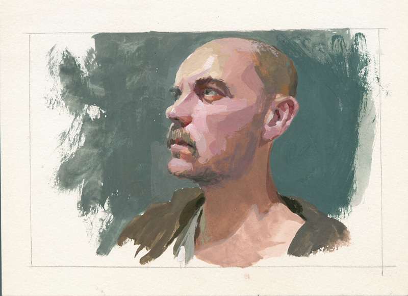 Gouache self portrait